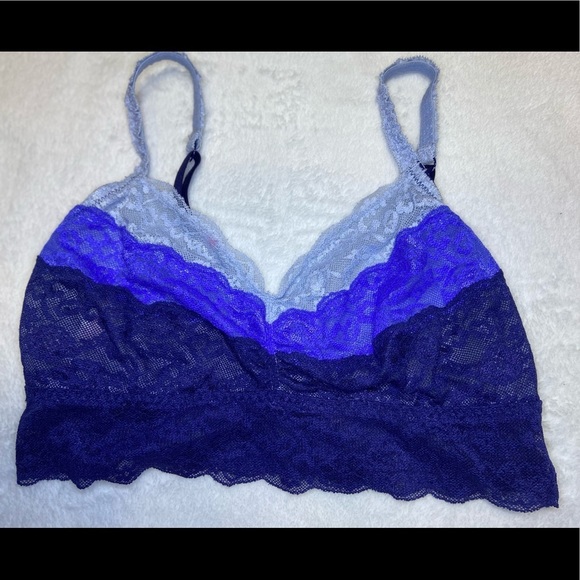 PINK Victoria's Secret Multi Blue Lace Bralette - Picture 2 of 4